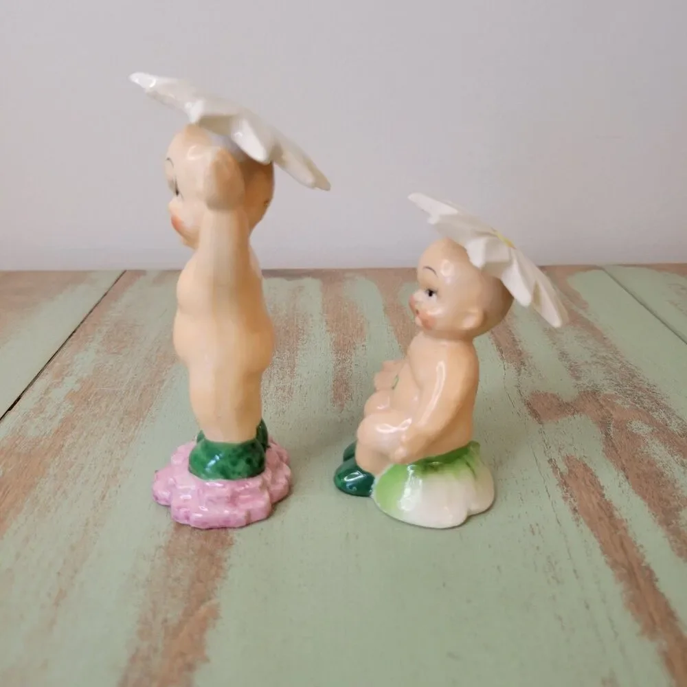 Vintage Kewpie Daisy Head Salt & Pepper Shakers - Made in Japan